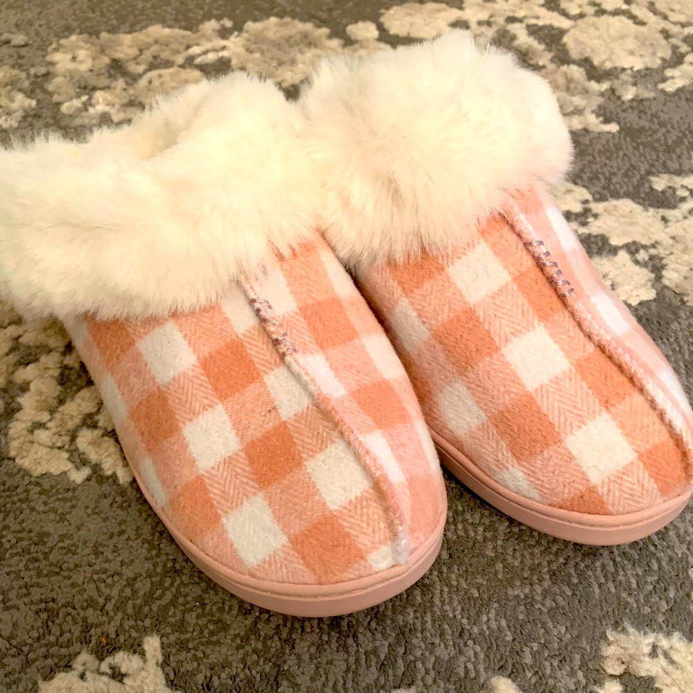 Lauren Conrad fur slipper shoes slip-on